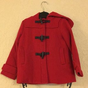 Gap red pea coat w toggles